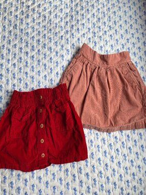 Lot of 2 corduroy skirts, Carters and Crewcuts, size 3T